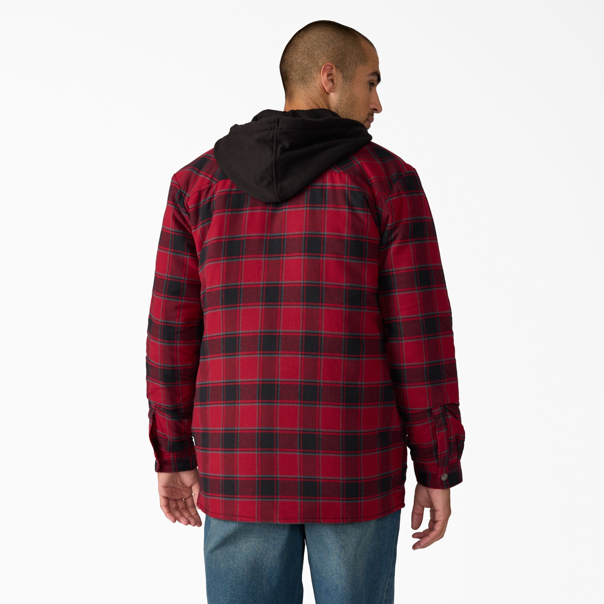 Water Repellent Flannel Hooded Shirt Jacket - Image 2