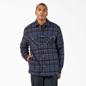 Water Repellent Fleece-Lined Flannel Shirt Jacket