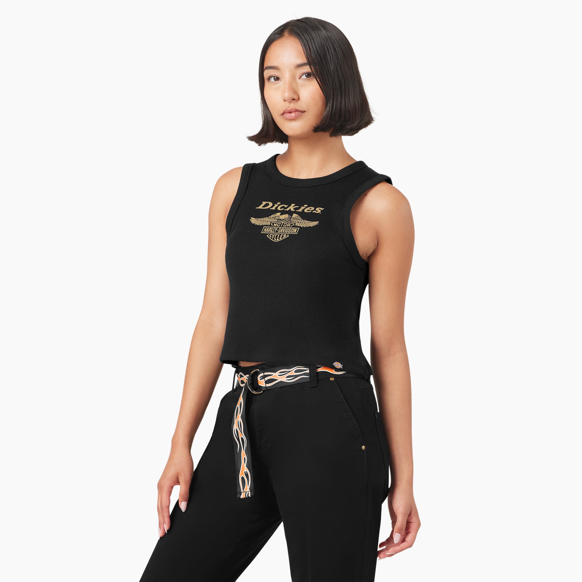 Dickies x Harley-Davidson Women's Racerback Cropped Eagle Tank Top - Image 3