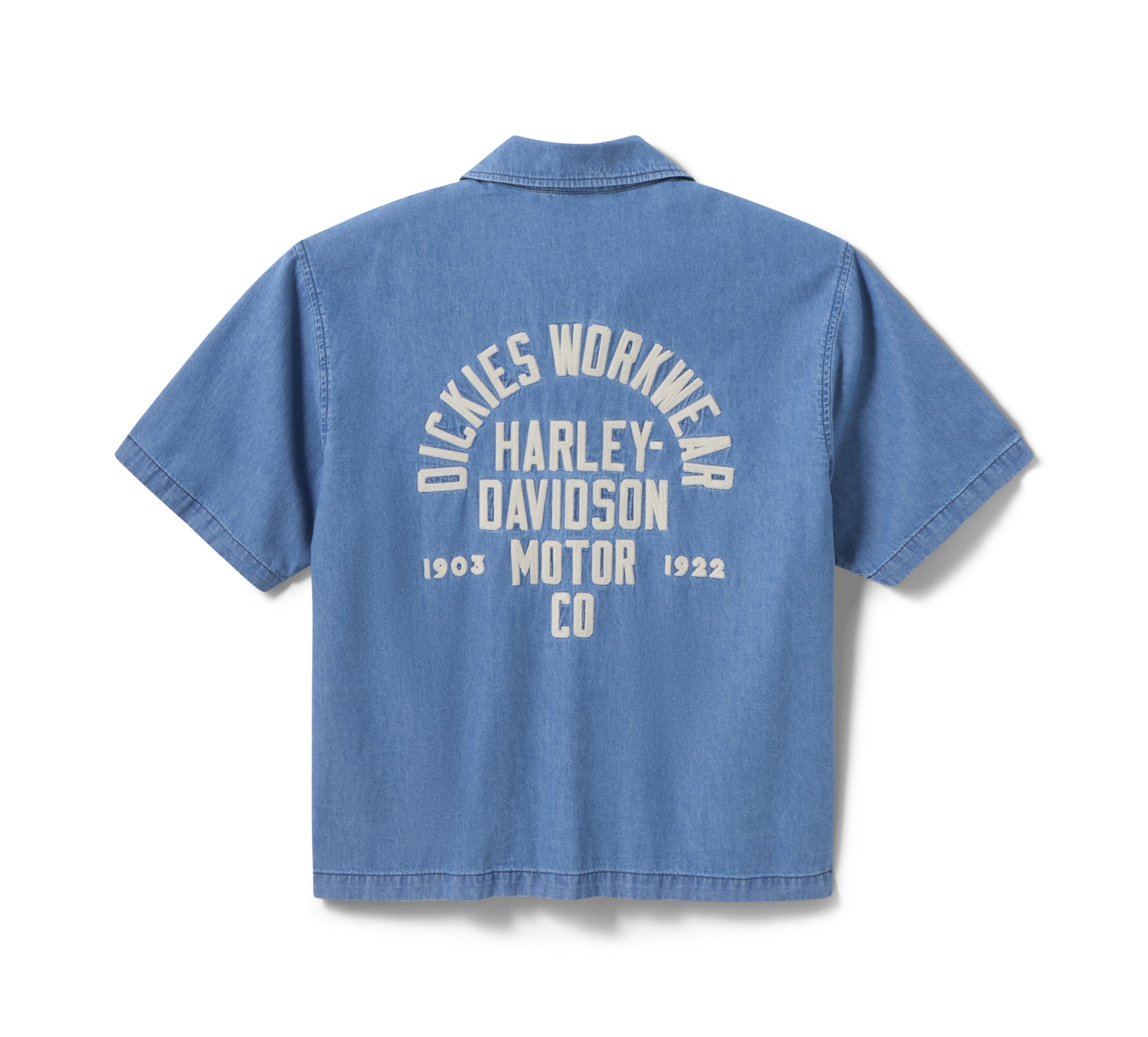 Dickies x Harley-Davidson® Boxy Fit Chambray Embroidered Work Shirt - Image 8