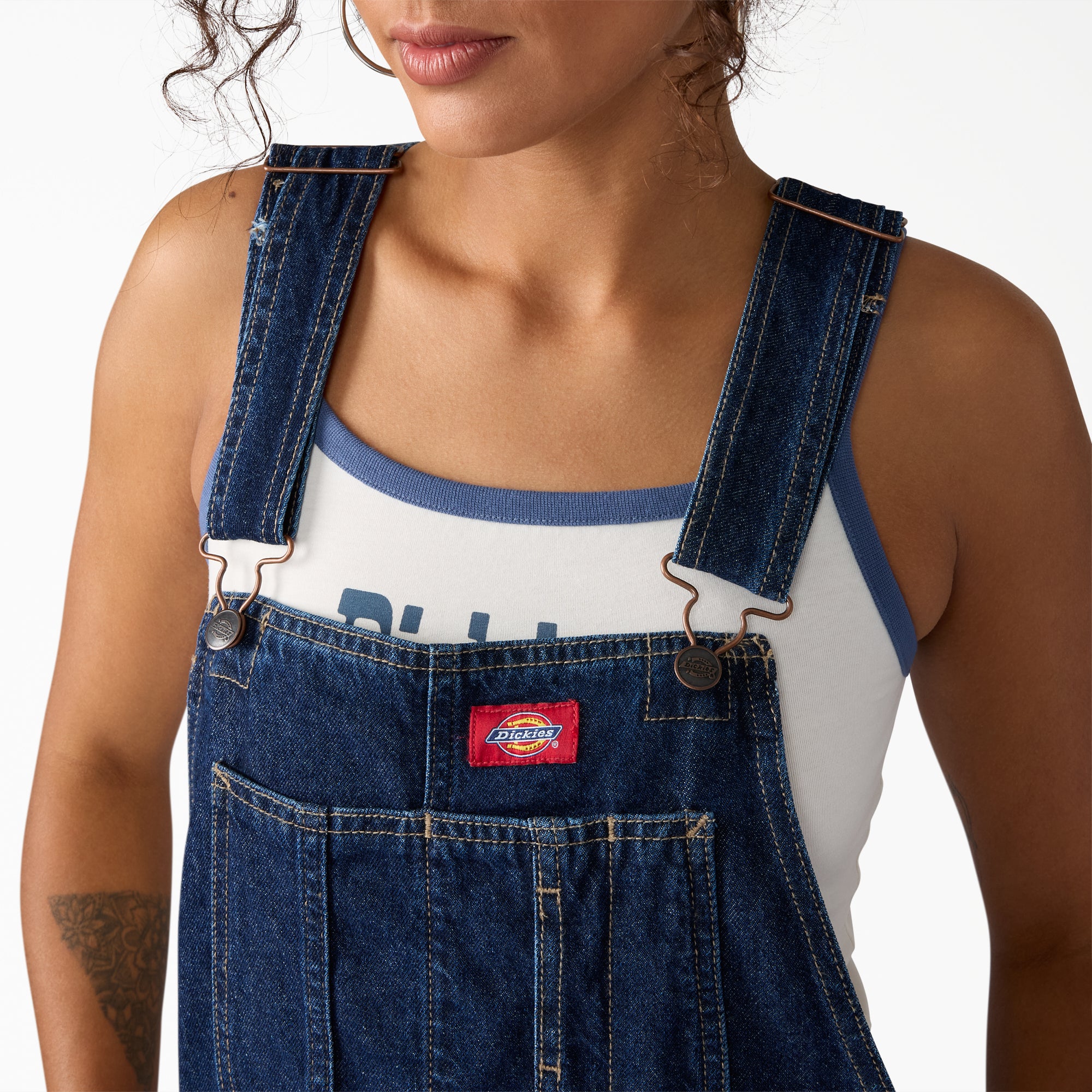 Women's Denim Bib Overall Dress - Image 5