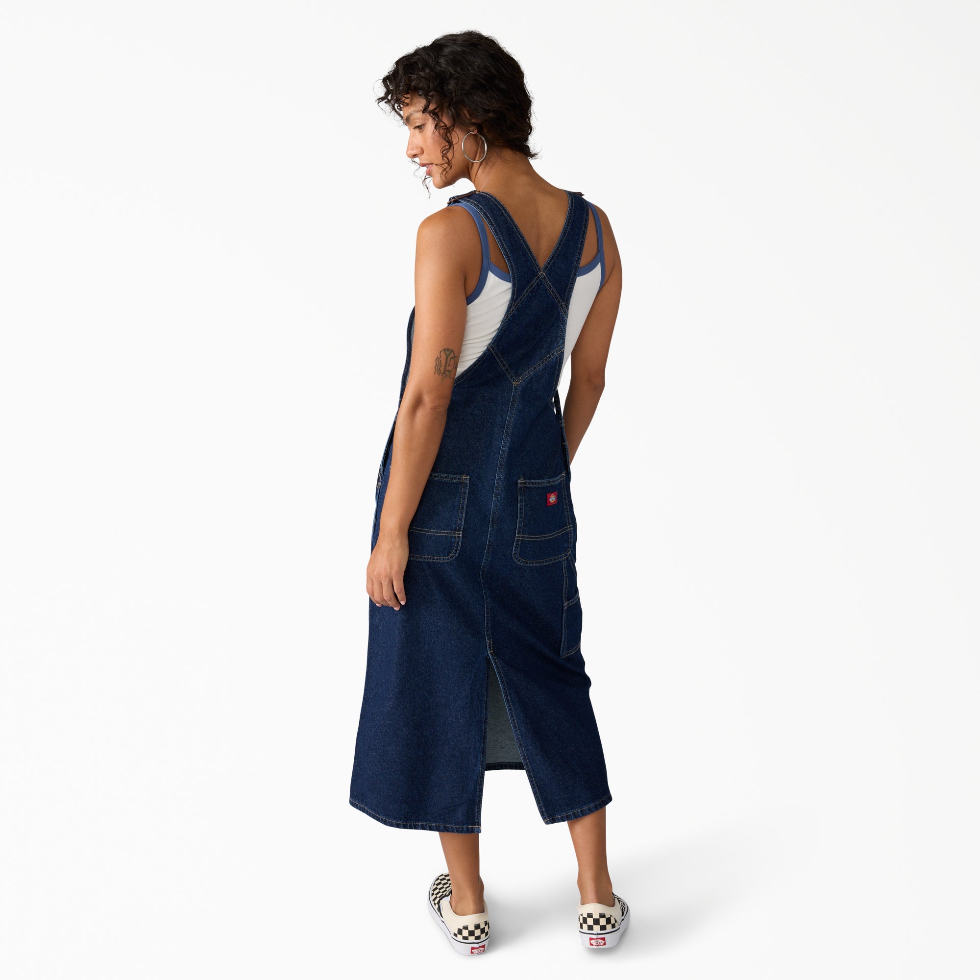 Women's Denim Bib Overall Dress - Image 2