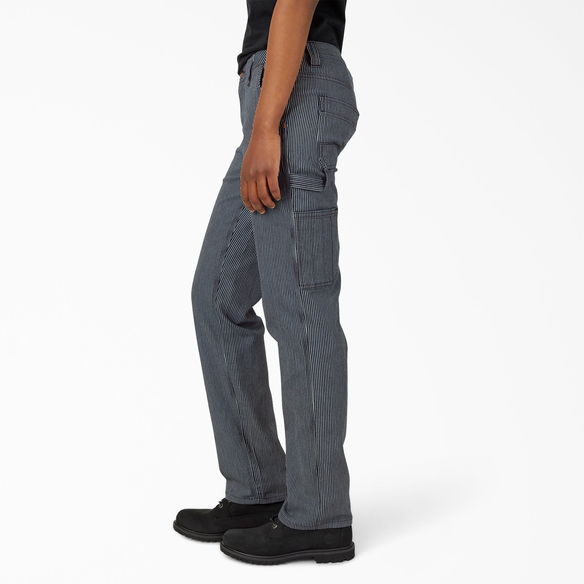 Women's FLEX Relaxed Fit Hickory Stripe Carpenter Pants - Image 3