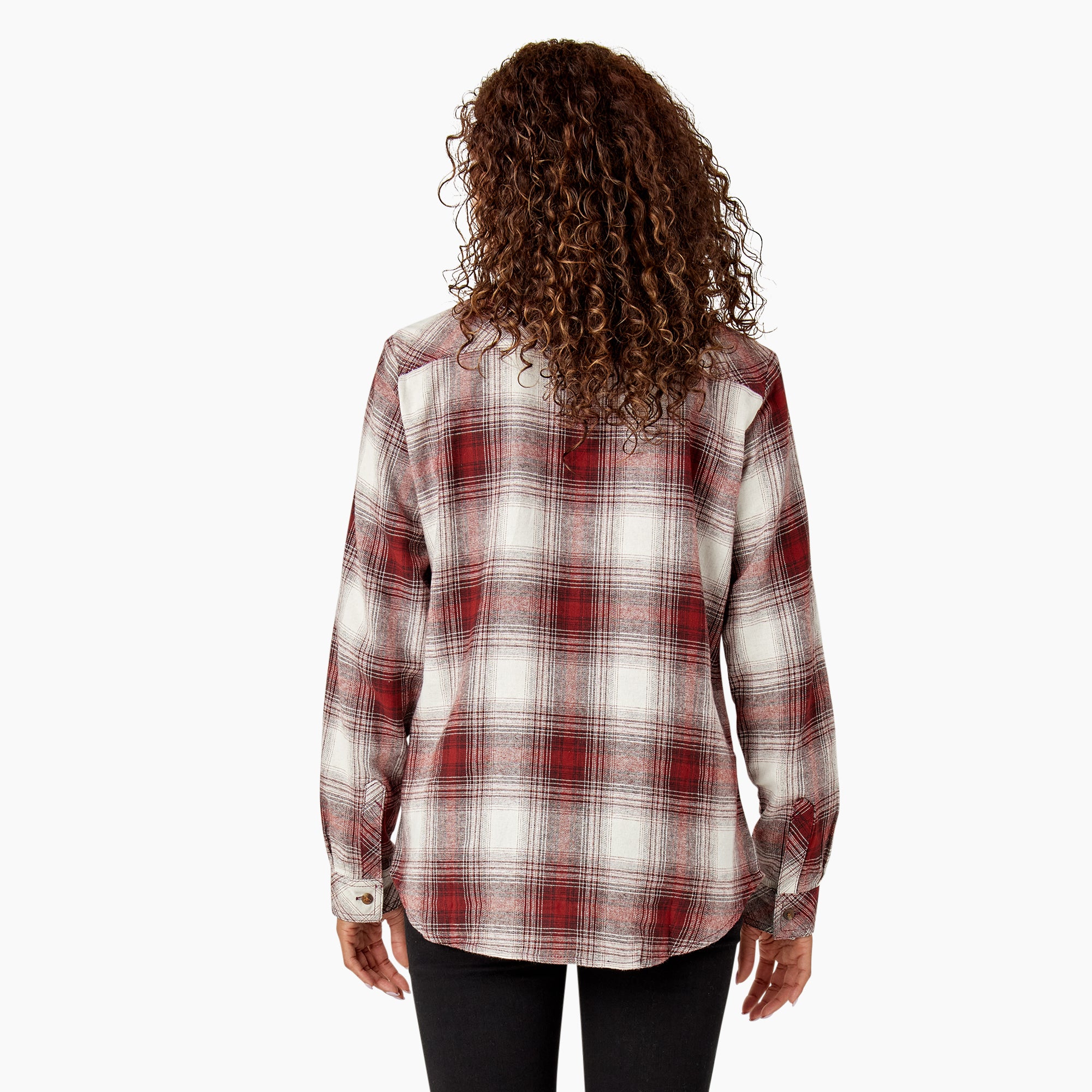 Women's Plaid Flannel Long Sleeve Shirt - Image 2