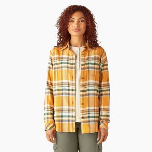 Women's Plaid Flannel Long Sleeve Shirt