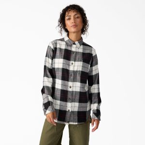 Women's Plaid Flannel Long Sleeve Shirt