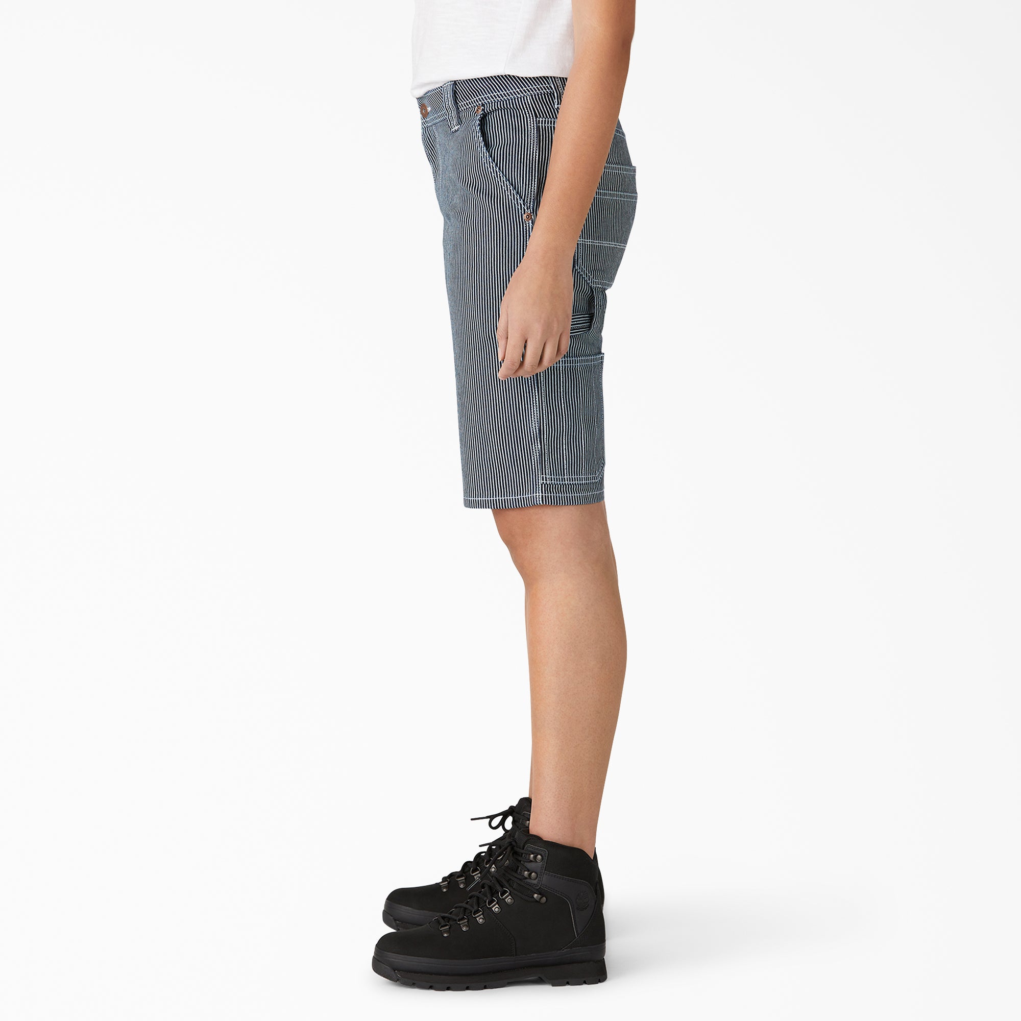 Women's Relaxed Fit Hickory Stripe Carpenter Shorts. 11 - Image 3