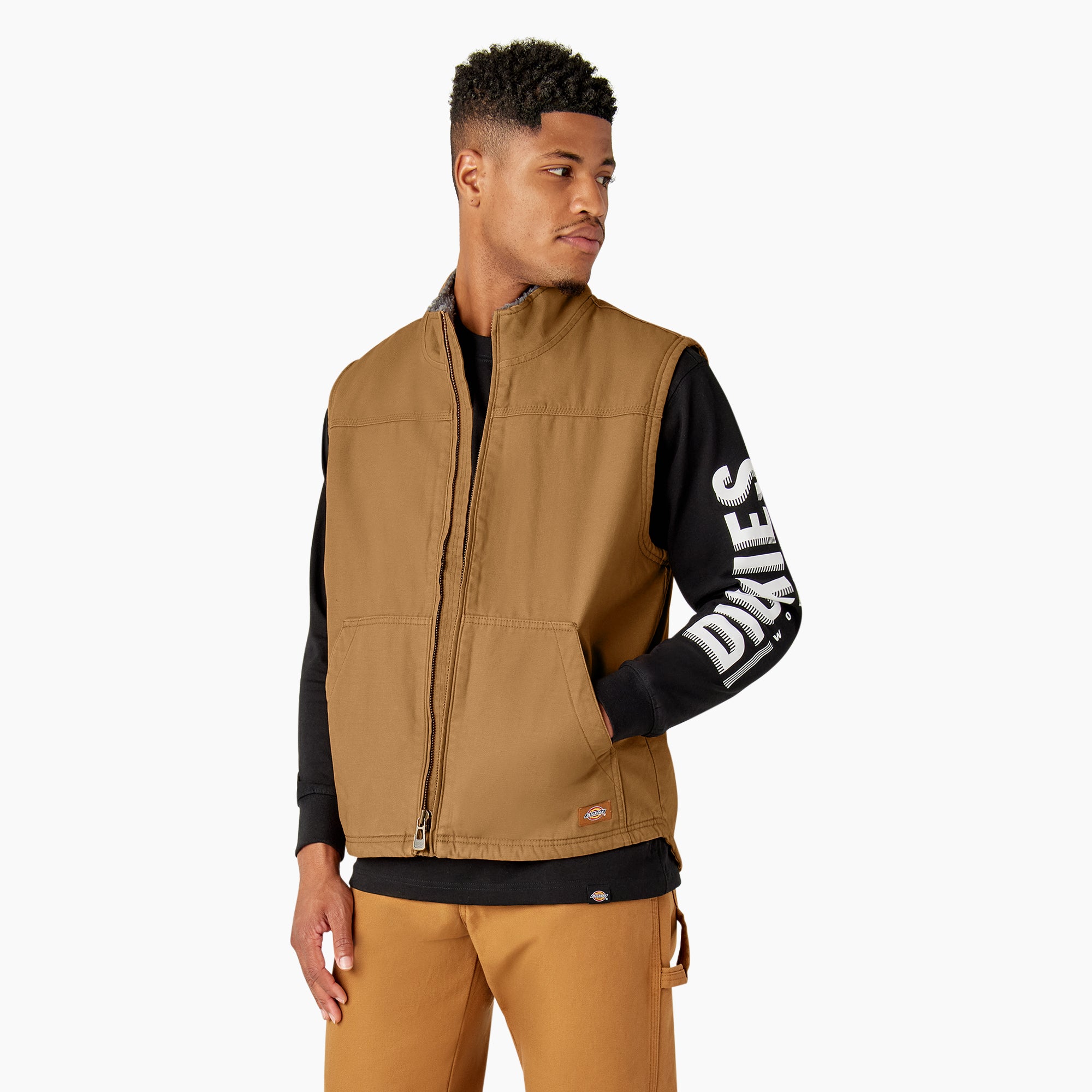 Duck Canvas High Pile Fleece Lined Vest - Image 3