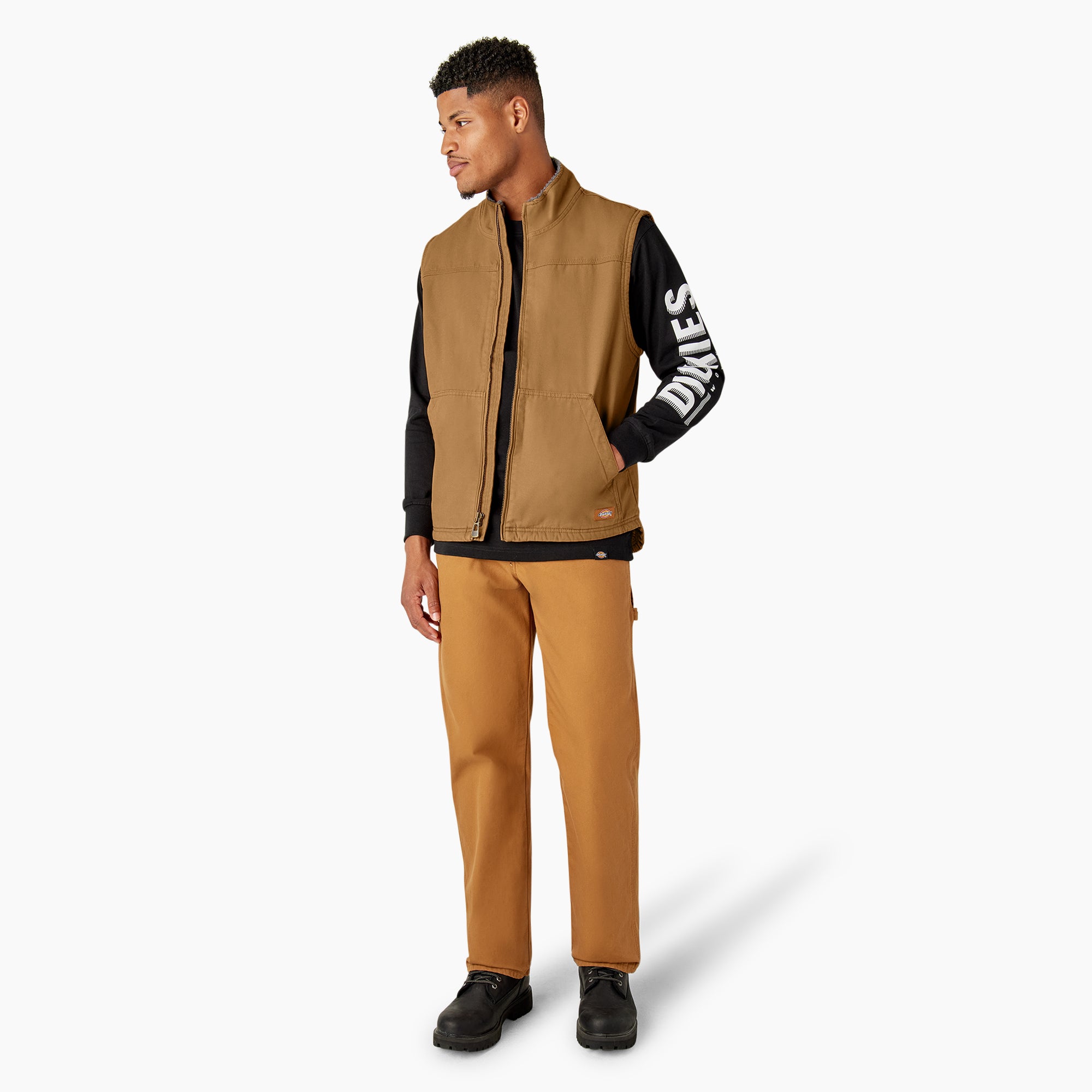 Duck Canvas High Pile Fleece Lined Vest - Image 5
