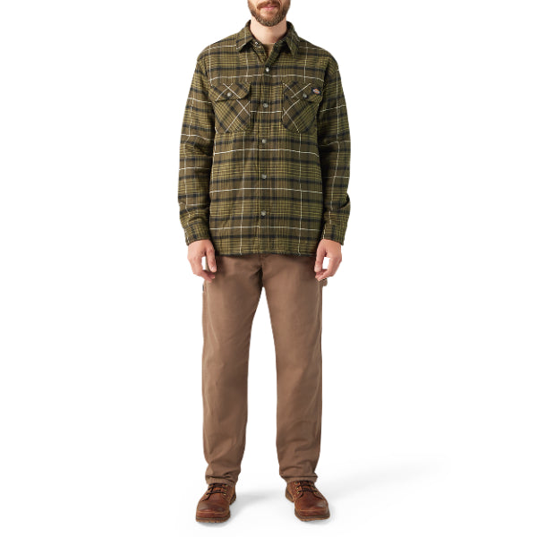 Water Repellent Fleece-Lined Flannel Shirt Jacket - Image 4