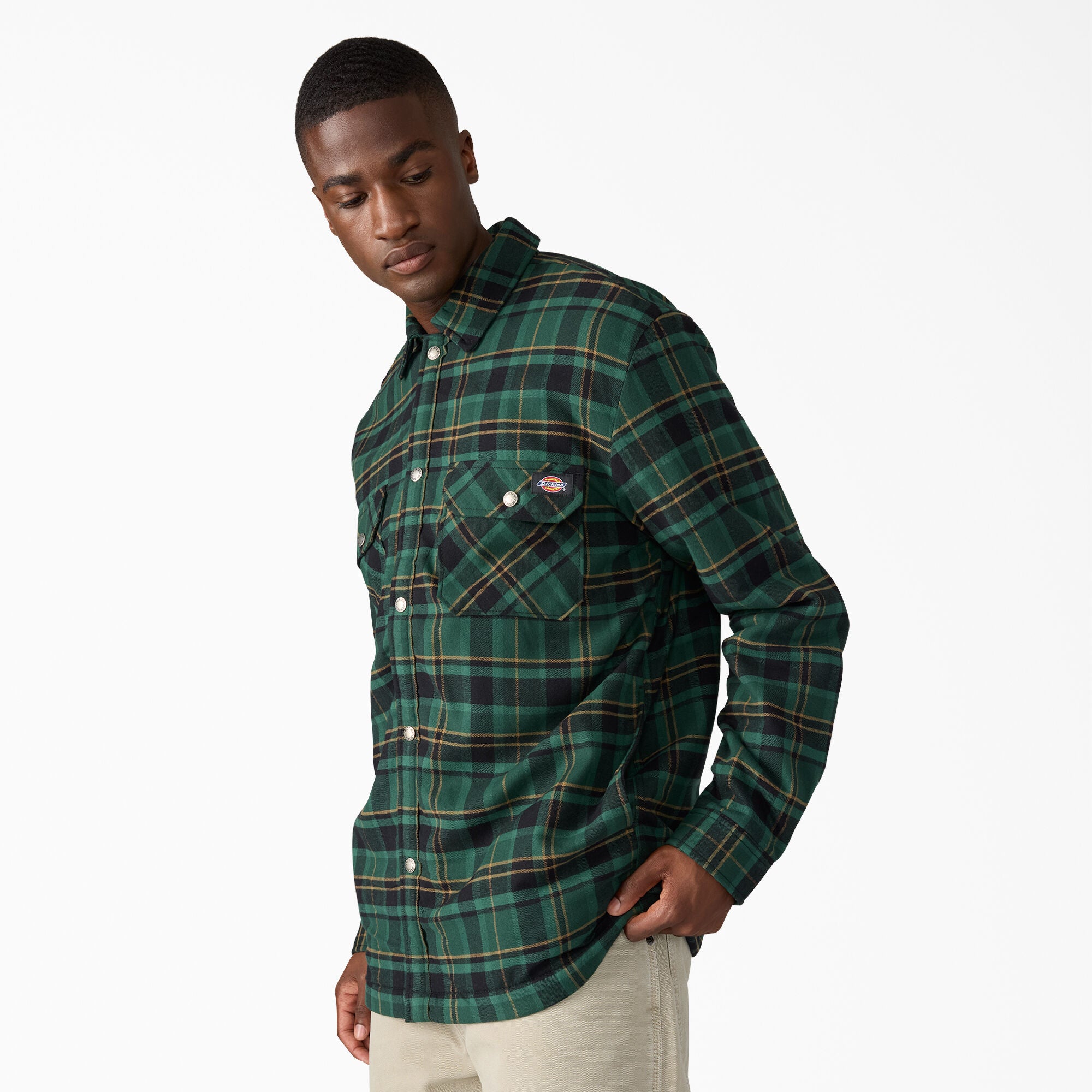 Water Repellent Fleece-Lined Flannel Shirt Jacket - Image 3