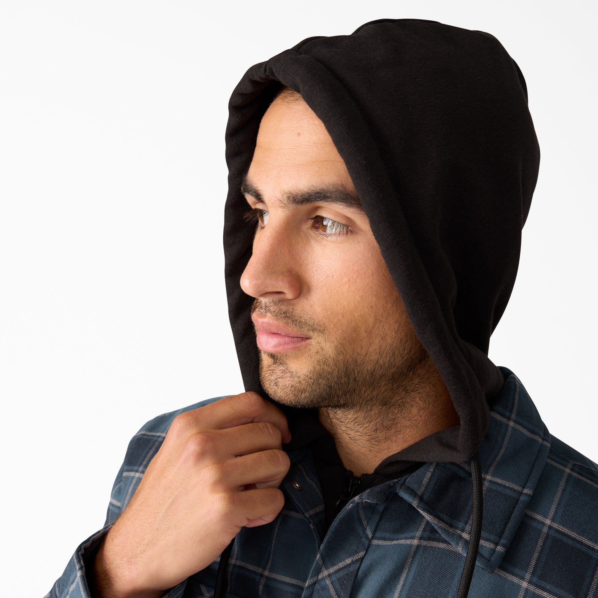 Water Repellent Flannel Hooded Shirt Jacket - Image 6