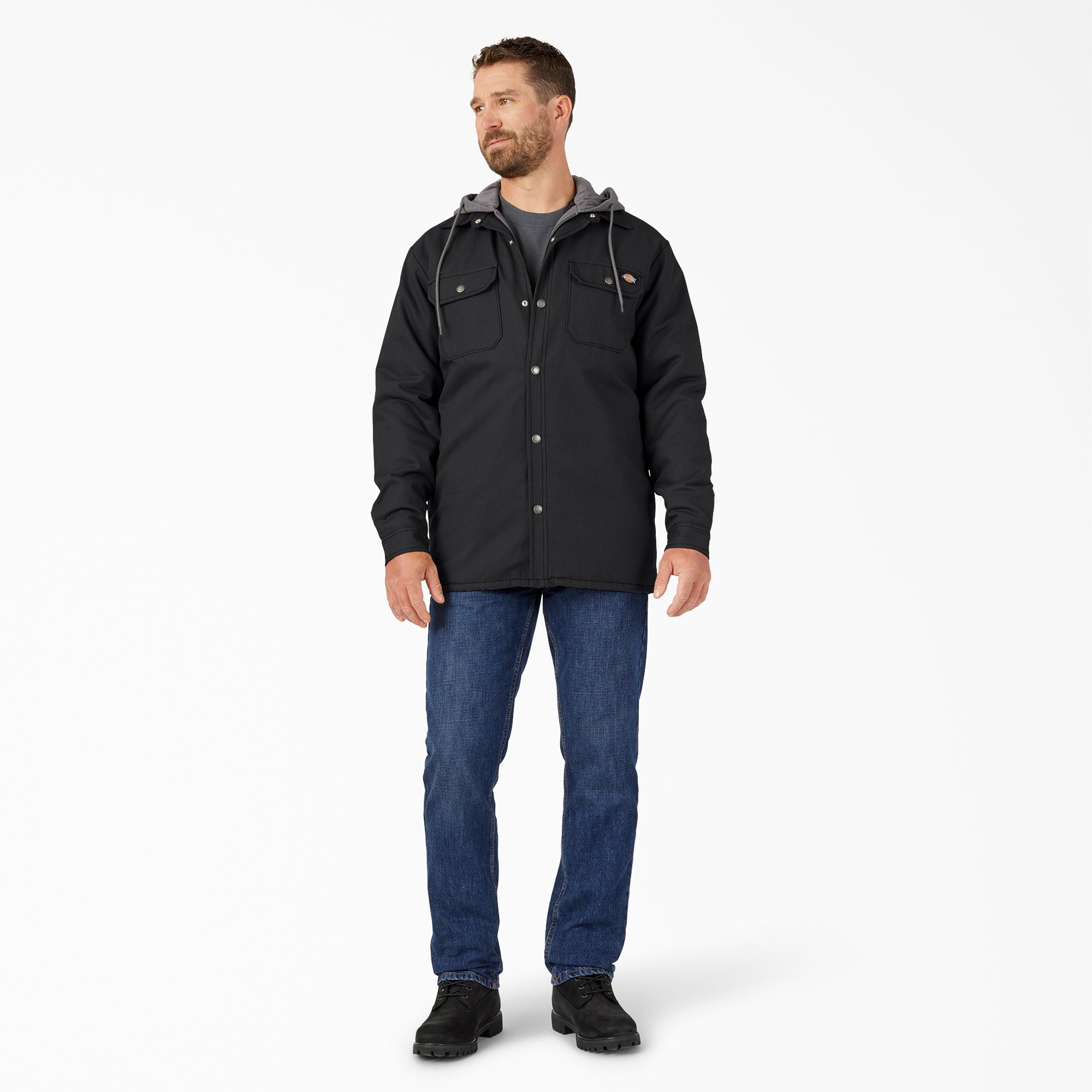 Water Repellent Duck Hooded Shirt Jacket - Image 3