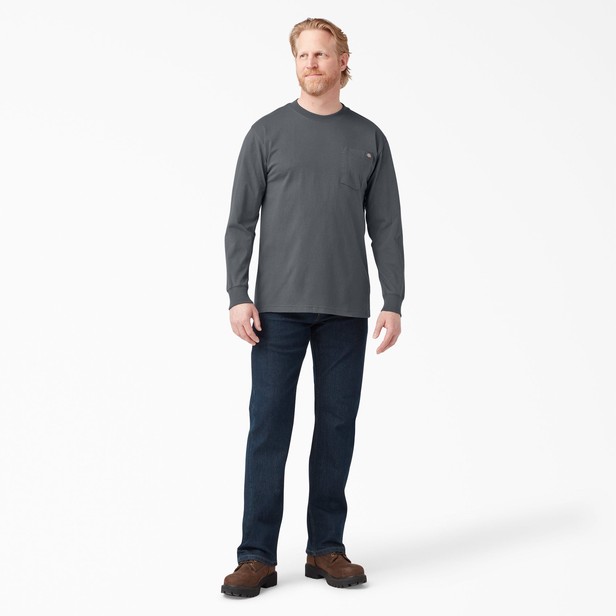 Heavyweight Long Sleeve Pocket T-Shirt - Image 4