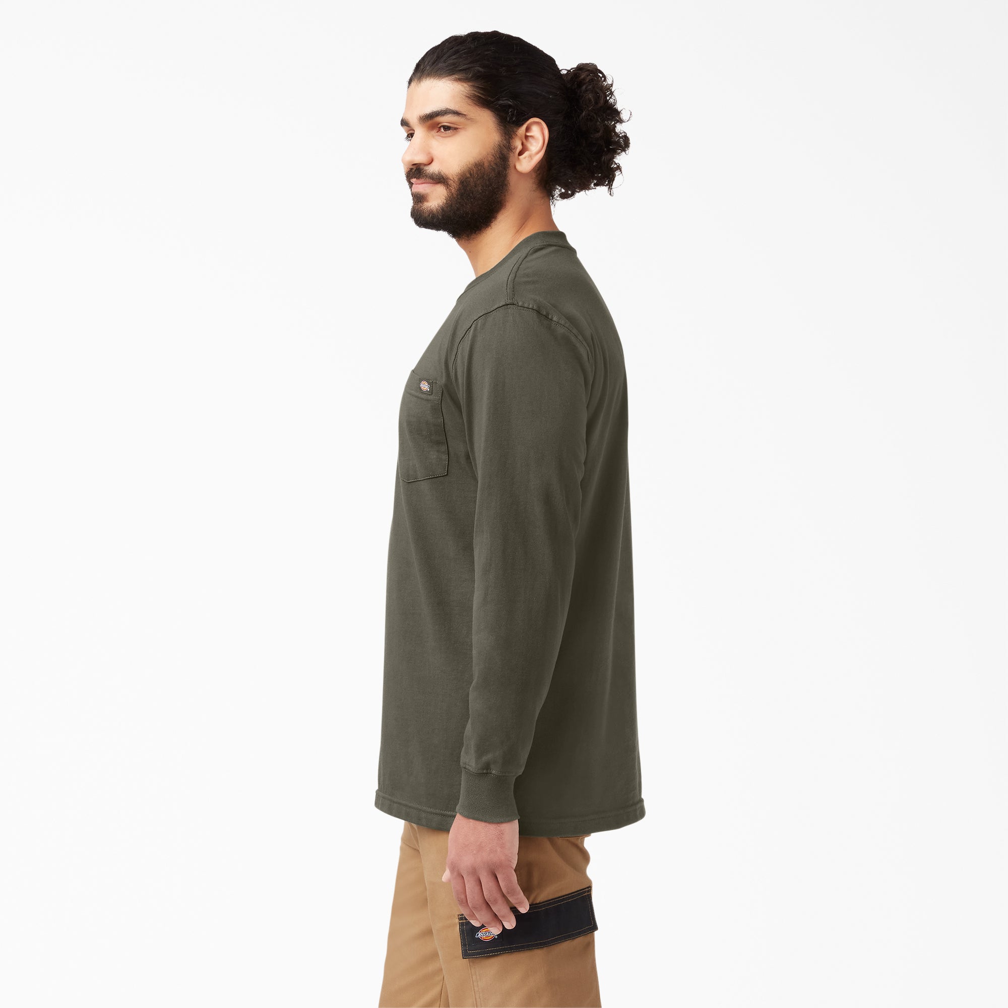 Heavyweight Long Sleeve Pocket T-Shirt - Image 3