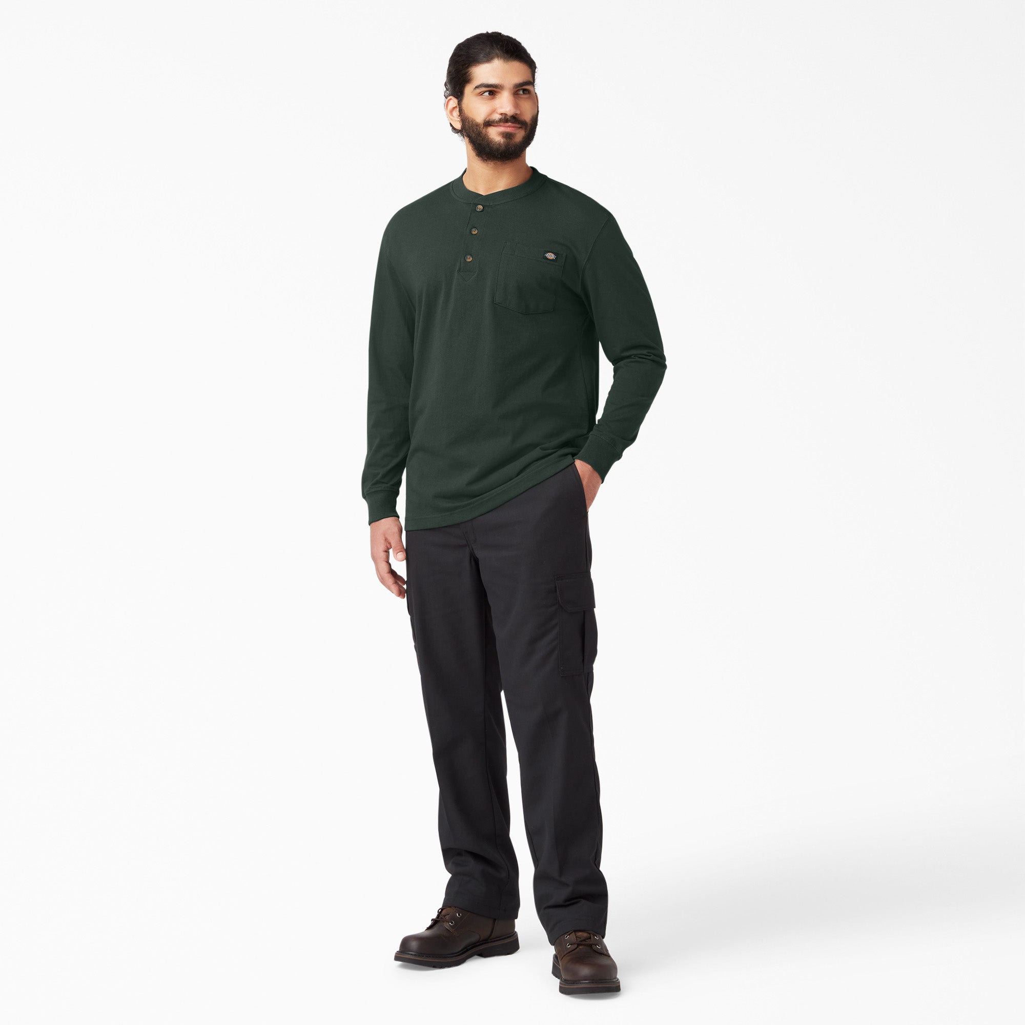 Heavyweight Long Sleeve Henley T-Shirt - Image 4