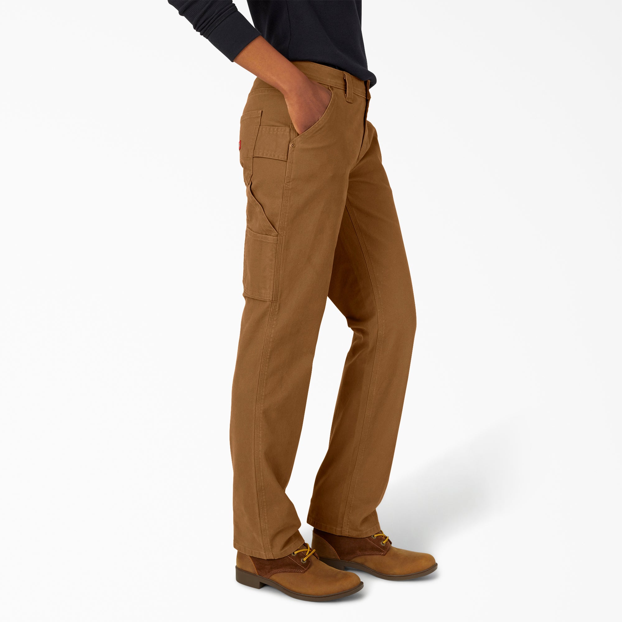 Women's FLEX Relaxed Straight Fit Duck Carpenter Pants - Image 4