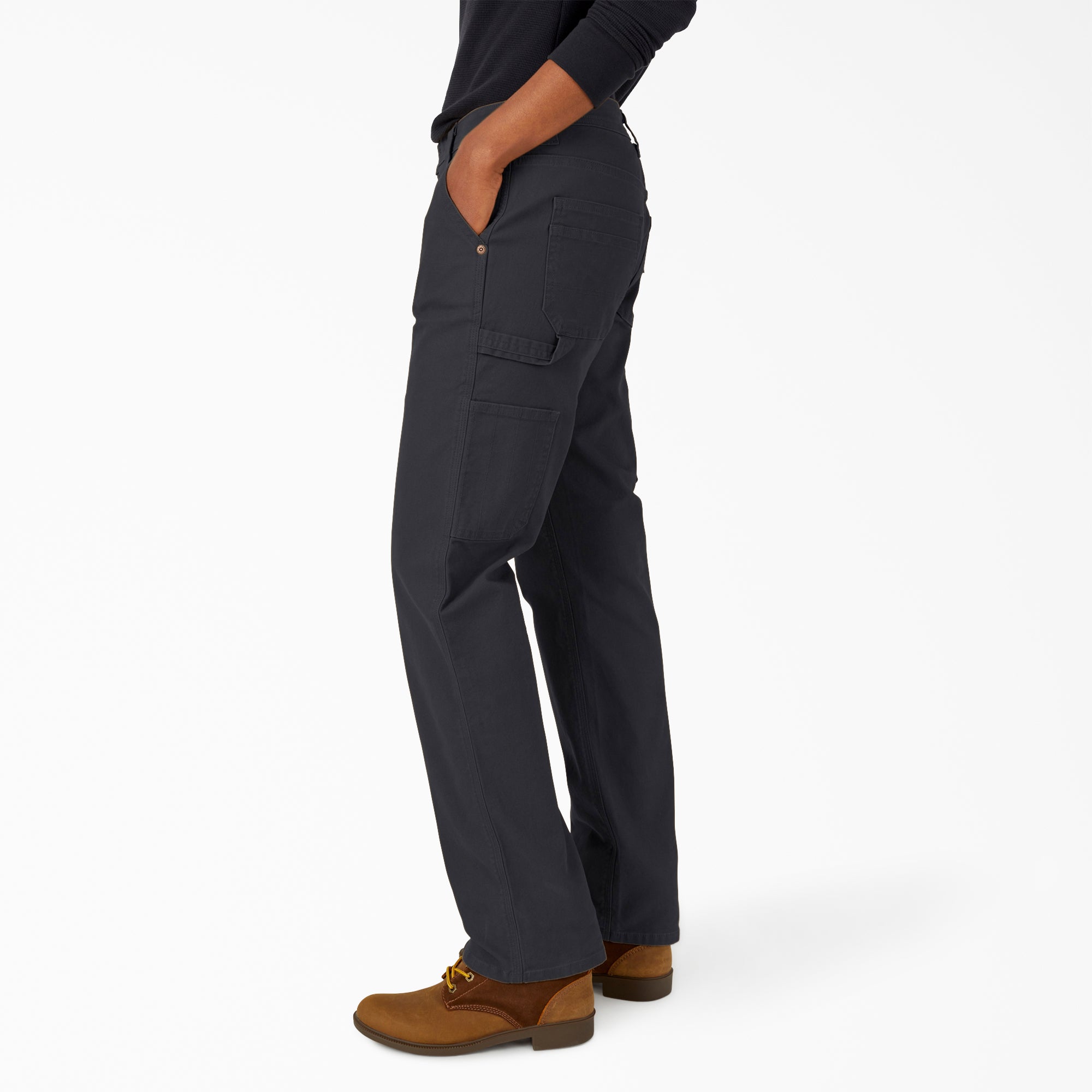 Women's FLEX Relaxed Straight Fit Duck Carpenter Pants - Image 3