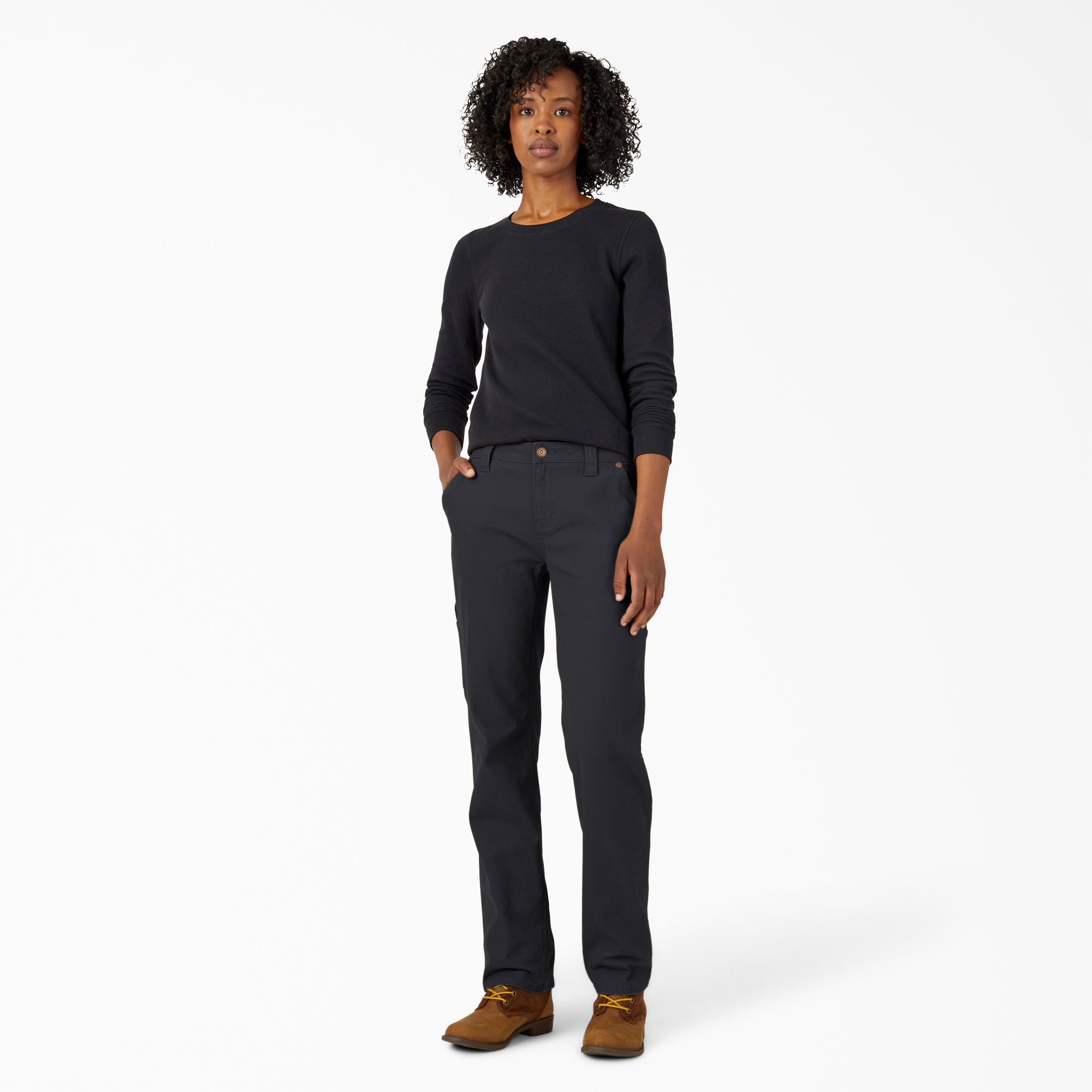 Women's FLEX Relaxed Straight Fit Duck Carpenter Pants - Image 5