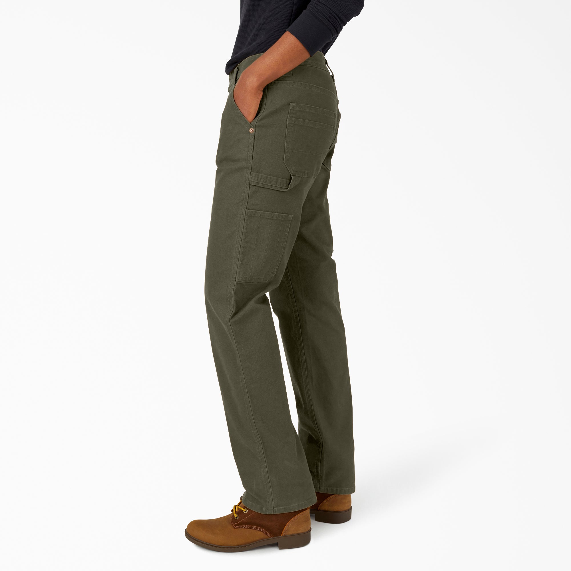 Women's FLEX Relaxed Straight Fit Duck Carpenter Pants - Image 3