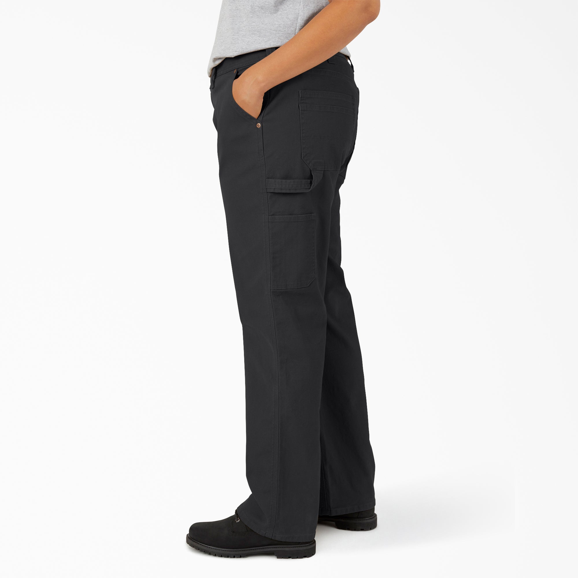 Women's Plus FLEX Relaxed Straight Fit Duck Carpenter Pants - Image 3
