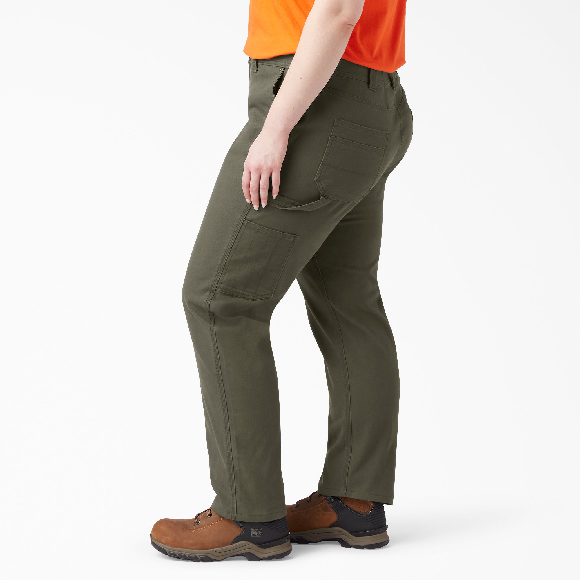 Women's Plus FLEX Relaxed Straight Fit Duck Carpenter Pants - Image 3