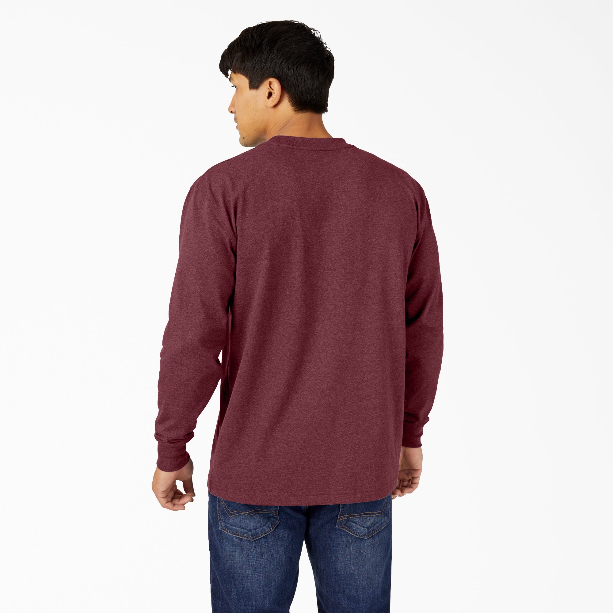 Heavyweight Heathered Long Sleeve Pocket T-Shirt - Image 2
