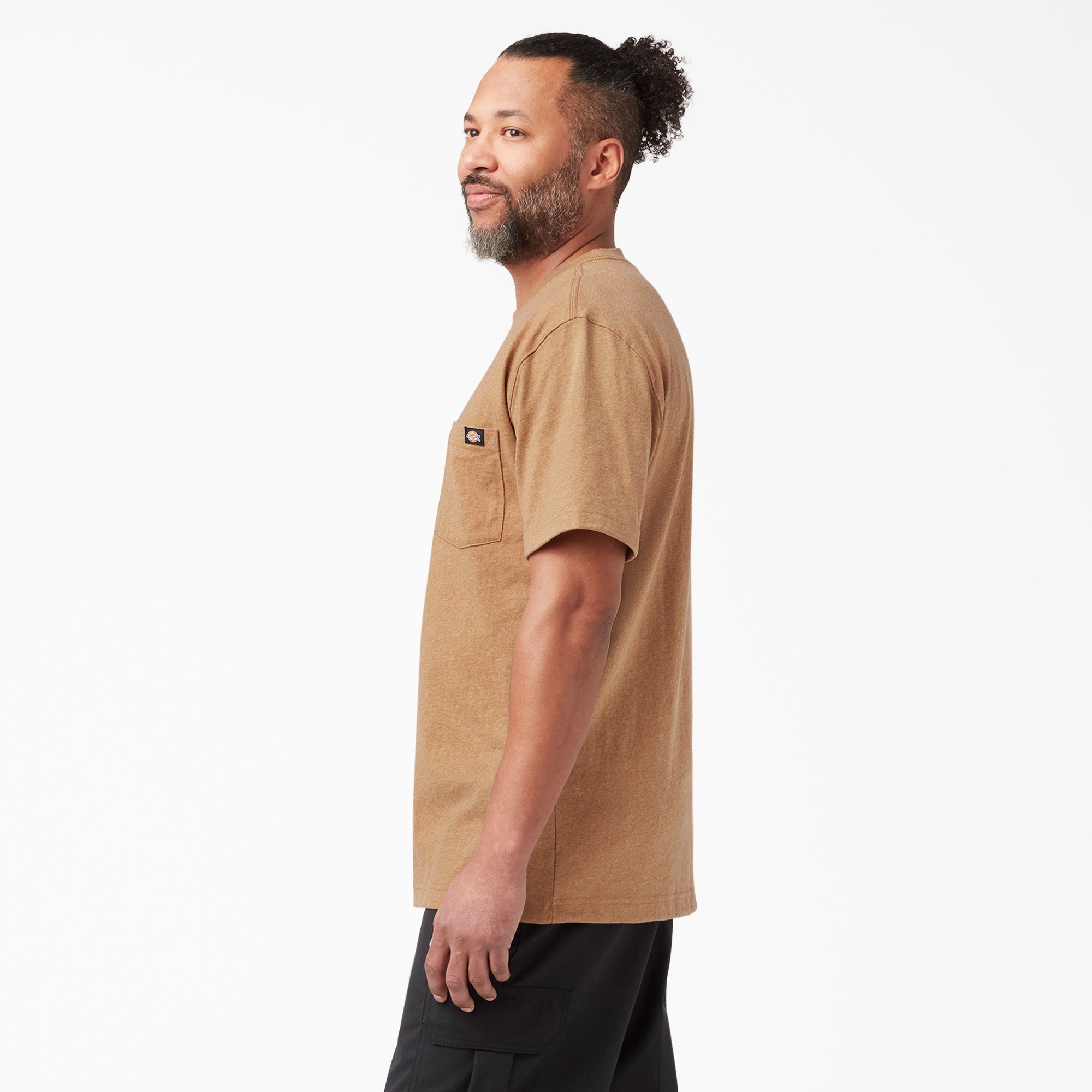 Heavyweight Heathered Short Sleeve Pocket T-Shirt - Image 3