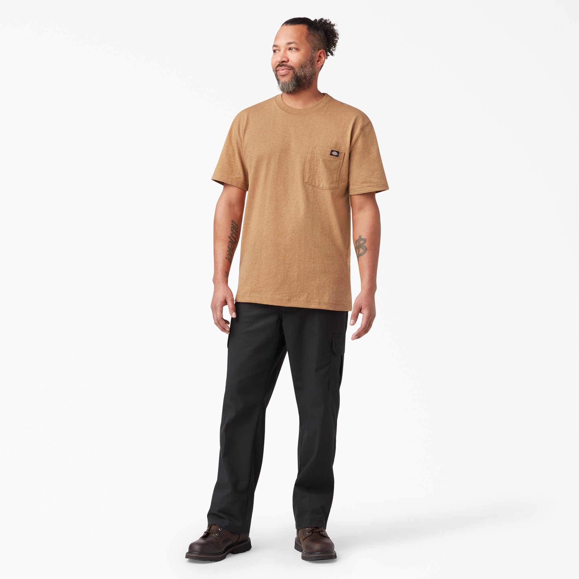 Heavyweight Heathered Short Sleeve Pocket T-Shirt - Image 4