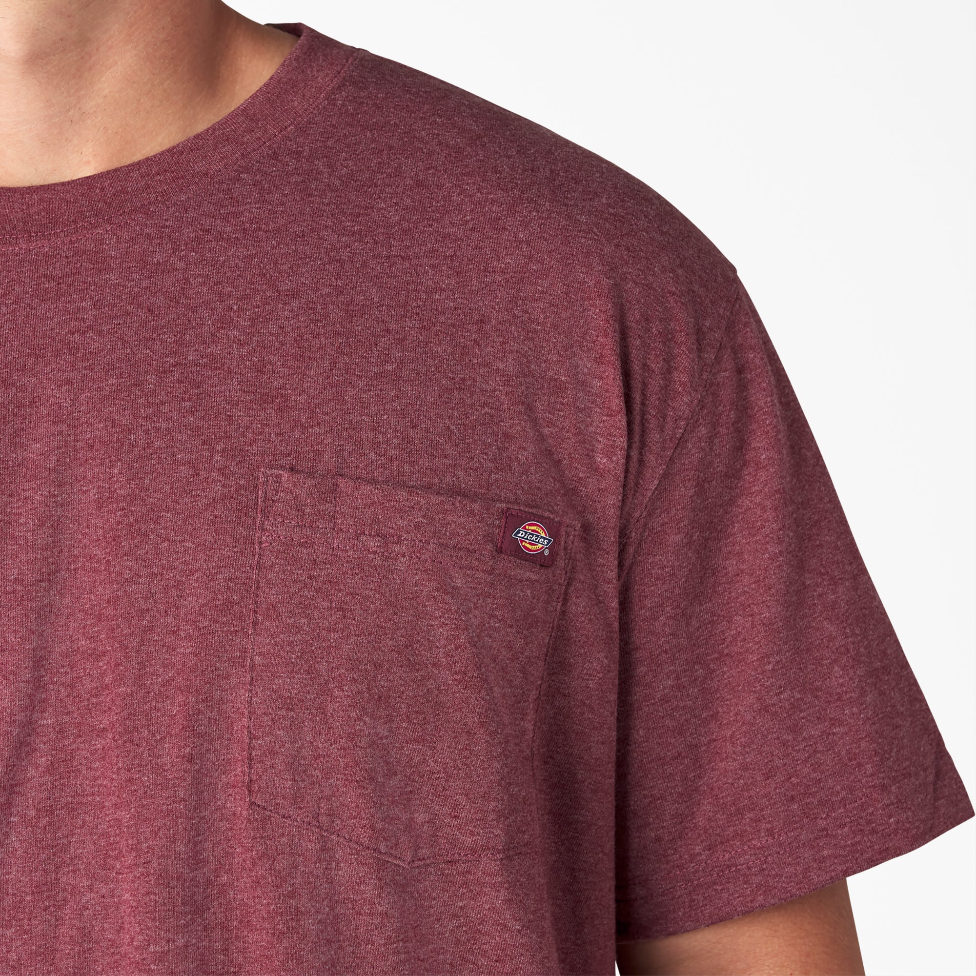Heavyweight Heathered Short Sleeve Pocket T-Shirt - Image 5