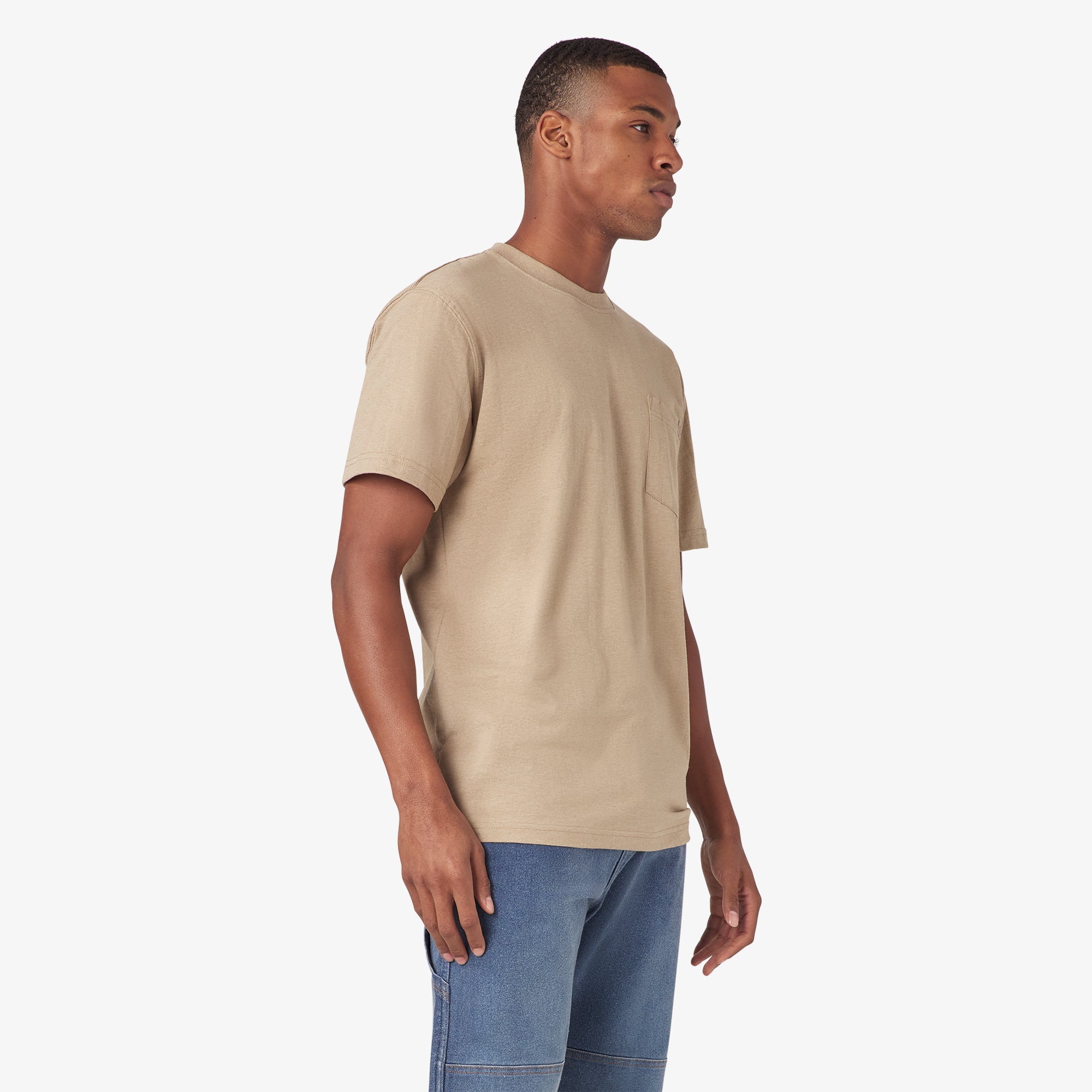 Heavyweight Heathered Short Sleeve Pocket T-Shirt - Image 4