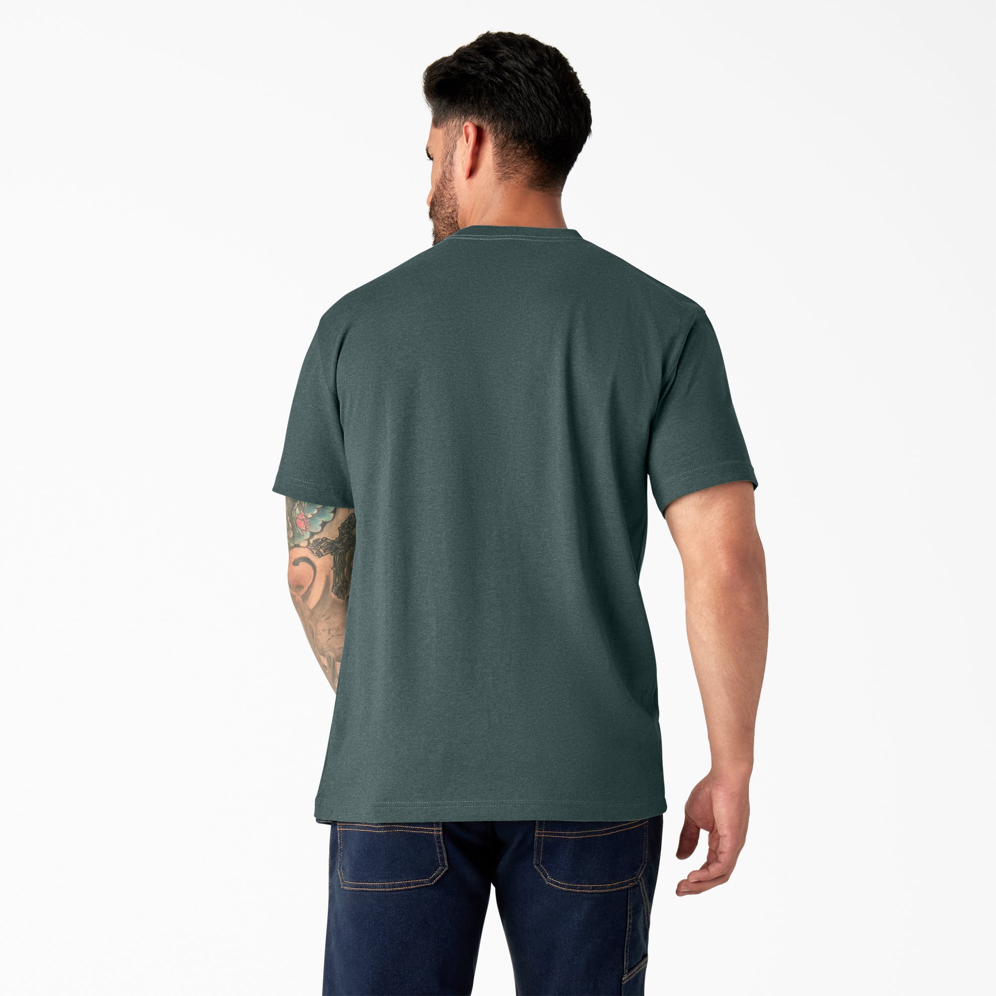 Heavyweight Heathered Short Sleeve Pocket T-Shirt - Image 2