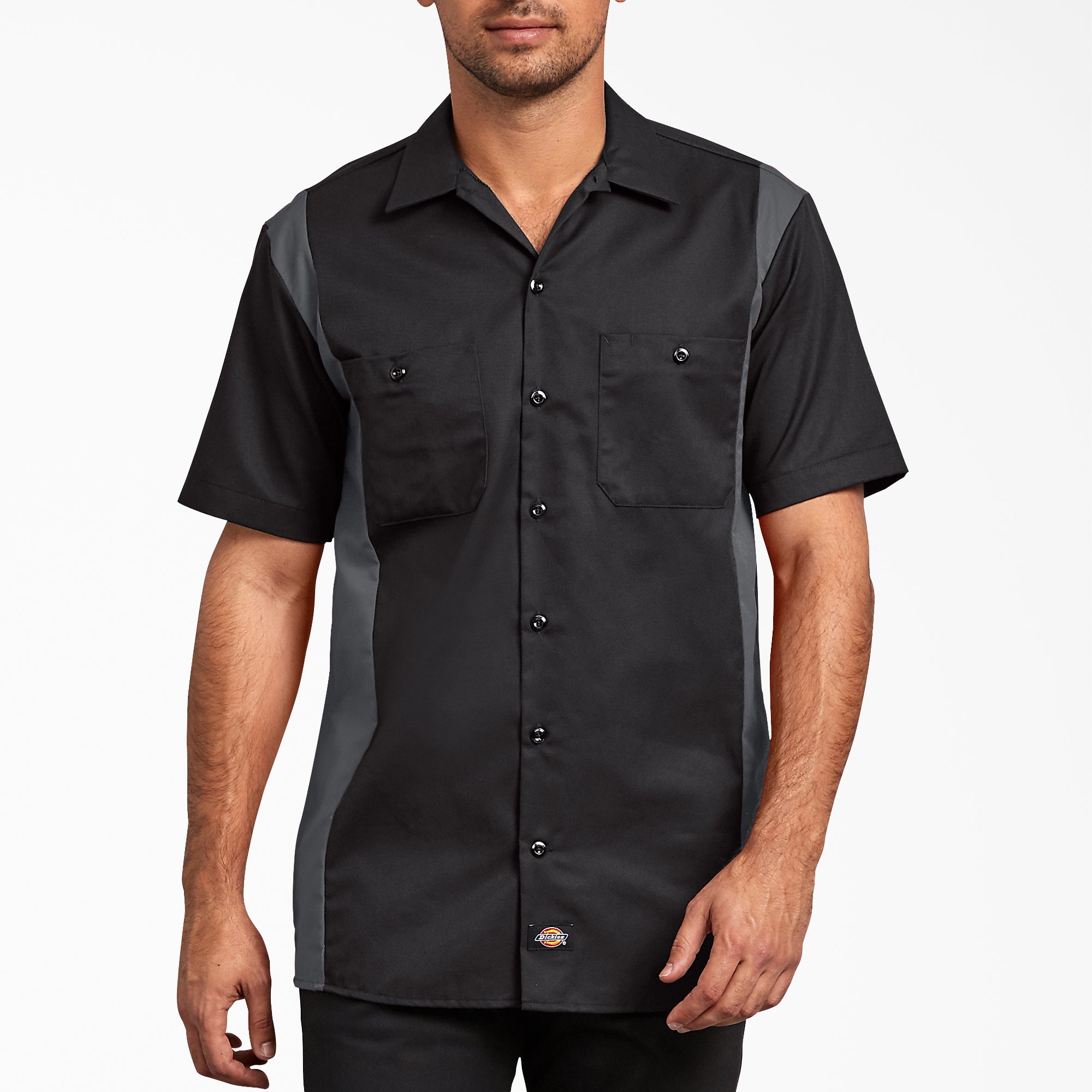 Two-Tone Short Sleeve Work Shirt