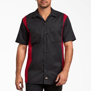 Two-Tone Short Sleeve Work Shirt