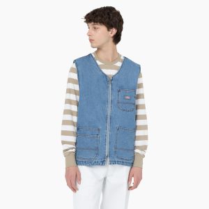 Denim Zip Front Vest